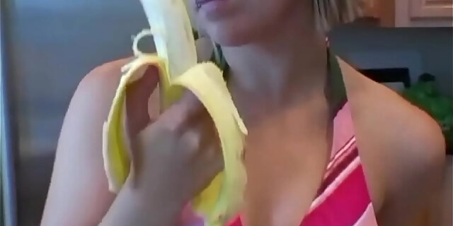 banana,bikini,blonde,girlfriend,homemade,oral,softcore,tease,teen,teen blowjob